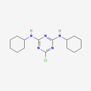 molecular formula C15H24ClN5 B3065234 6-Chloro-N(2),N(4)-dicyclohexyl-1,3,5-triazine-2,4-diamine CAS No. 32997-99-2
