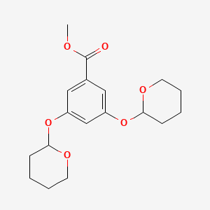 molecular formula C18H24O6 B3065251 3,5-Bis[(tetrahydro-2H-pyran-2-yl)oxy]-benzoic acid methyl ester CAS No. 33617-41-3
