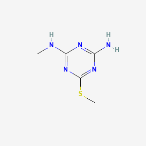 molecular formula C5H9N5S B3065273 2-Methylthio-4-amino-6-methylamino-1,3,5-triazine CAS No. 35541-38-9