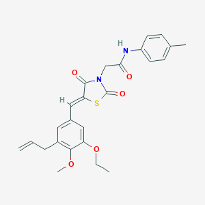 molecular formula C25H26N2O5S B306532 2-[5-(3-allyl-5-ethoxy-4-methoxybenzylidene)-2,4-dioxo-1,3-thiazolidin-3-yl]-N-(4-methylphenyl)acetamide 