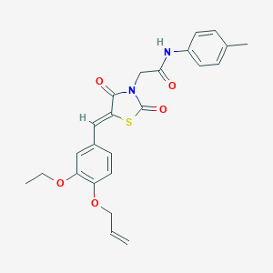 2-{5-[4-(allyloxy)-3-ethoxybenzylidene]-2,4-dioxo-1,3-thiazolidin-3-yl}-N-(4-methylphenyl)acetamide
