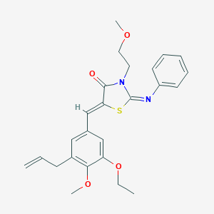 molecular formula C25H28N2O4S B306552 5-(3-Allyl-5-ethoxy-4-methoxybenzylidene)-3-(2-methoxyethyl)-2-(phenylimino)-1,3-thiazolidin-4-one 