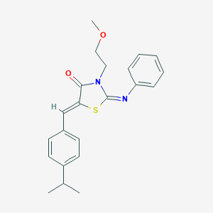 molecular formula C22H24N2O2S B306558 (2Z,5Z)-3-(2-methoxyethyl)-2-(phenylimino)-5-[4-(propan-2-yl)benzylidene]-1,3-thiazolidin-4-one 