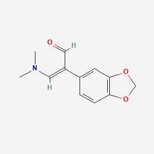 molecular formula C12H13NO3 B3065603 alpha-[(Dimethylamino)methylene]-1,3-benzodioxole-5-acetaldehyde CAS No. 53868-35-2