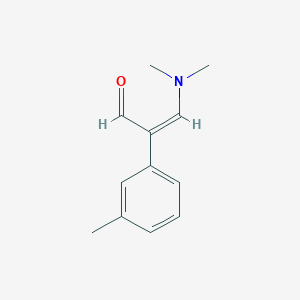 molecular formula C12H15NO B3065604 3-(Dimethylamino)-2-(3-methylphenyl)acrolein CAS No. 53868-37-4