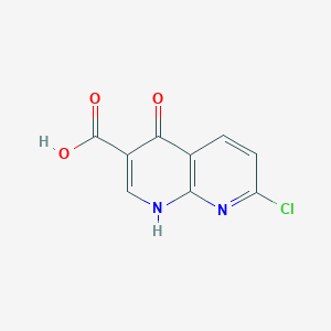 molecular formula C9H5ClN2O3 B3065633 7-Chloro-4-oxo-1,4-dihydro-1,8-naphthyridine-3-carboxylic acid CAS No. 54563-42-7