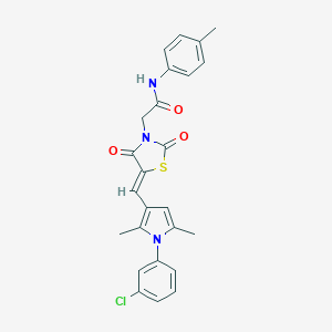2-(5-{[1-(3-chlorophenyl)-2,5-dimethyl-1H-pyrrol-3-yl]methylene}-2,4-dioxo-1,3-thiazolidin-3-yl)-N-(4-methylphenyl)acetamide