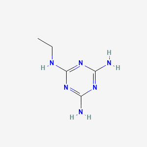 molecular formula C5H10N6 B3065668 2,4-diamino-6-ethylamino-1,3,5-triazine CAS No. 5606-23-5