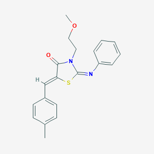 molecular formula C20H20N2O2S B306574 (2Z,5Z)-3-(2-methoxyethyl)-5-(4-methylbenzylidene)-2-(phenylimino)-1,3-thiazolidin-4-one 