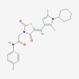 2-{5-[(1-cyclohexyl-2,5-dimethyl-1H-pyrrol-3-yl)methylene]-2,4-dioxo-1,3-thiazolidin-3-yl}-N-(4-methylphenyl)acetamide