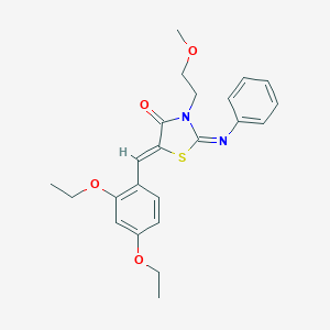 molecular formula C23H26N2O4S B306589 5-(2,4-Diethoxybenzylidene)-3-(2-methoxyethyl)-2-(phenylimino)-1,3-thiazolidin-4-one 