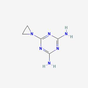 molecular formula C5H8N6 B3065895 1,3,5-Triazine, 2-aziridino-4,6-diamino- CAS No. 64381-89-1