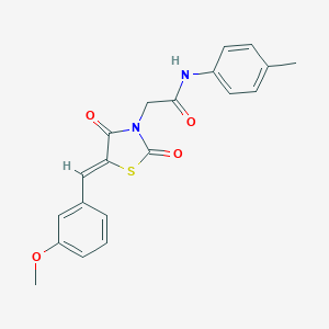 molecular formula C20H18N2O4S B306591 2-[(5Z)-5-(3-methoxybenzylidene)-2,4-dioxo-1,3-thiazolidin-3-yl]-N-(4-methylphenyl)acetamide 