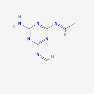 molecular formula C7H10N6 B3065959 2,6-Bis(ethylenimino)-4-amino-s-triazine CAS No. 6708-69-6