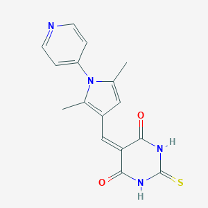 molecular formula C16H14N4O2S B306599 5-{[2,5-dimethyl-1-(4-pyridinyl)-1H-pyrrol-3-yl]methylene}-2-thioxodihydro-4,6(1H,5H)-pyrimidinedione 