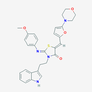 molecular formula C29H28N4O4S B306609 3-[2-(1H-indol-3-yl)ethyl]-2-[(4-methoxyphenyl)imino]-5-{[5-(4-morpholinyl)-2-furyl]methylene}-1,3-thiazolidin-4-one 