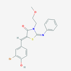 (2Z,5Z)-5-(3-bromo-4-hydroxybenzylidene)-3-(2-methoxyethyl)-2-(phenylimino)-1,3-thiazolidin-4-one
