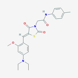 molecular formula C24H27N3O4S B306615 2-{5-[4-(diethylamino)-2-methoxybenzylidene]-2,4-dioxo-1,3-thiazolidin-3-yl}-N-(4-methylphenyl)acetamide 