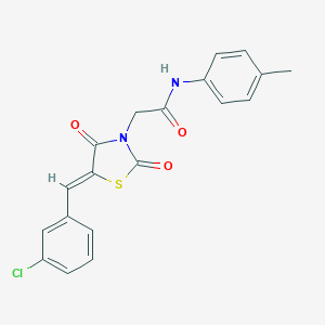 molecular formula C19H15ClN2O3S B306622 2-[(5Z)-5-(3-chlorobenzylidene)-2,4-dioxo-1,3-thiazolidin-3-yl]-N-(4-methylphenyl)acetamide 