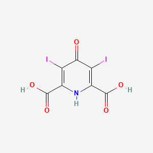 molecular formula C7H3I2NO5 B3066293 1,4-Dihydro-3,5-diiodo-4-oxopyridine-2,6-dicarboxylic acid CAS No. 74263-51-7