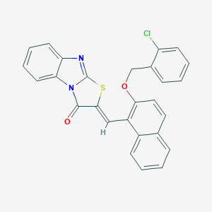 2-({2-[(2-chlorobenzyl)oxy]-1-naphthyl}methylene)[1,3]thiazolo[3,2-a]benzimidazol-3(2H)-one