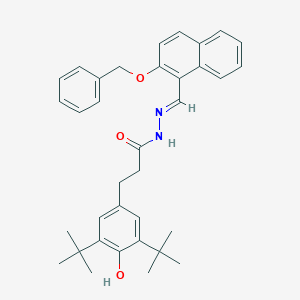 molecular formula C35H40N2O3 B306631 N'-{[2-(benzyloxy)-1-naphthyl]methylene}-3-(3,5-ditert-butyl-4-hydroxyphenyl)propanohydrazide 