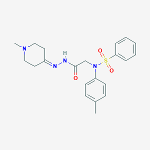 molecular formula C21H26N4O3S B306637 N-(4-methylphenyl)-N-{2-[2-(1-methyl-4-piperidinylidene)hydrazino]-2-oxoethyl}benzenesulfonamide 