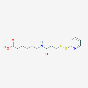 molecular formula C14H20N2O3S2 B3066392 6-{3-[(Pyridin-2-yl)disulfanyl]propanamido}hexanoic acid CAS No. 79741-17-6