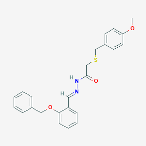 molecular formula C24H24N2O3S B306643 N'-[2-(benzyloxy)benzylidene]-2-[(4-methoxybenzyl)sulfanyl]acetohydrazide 