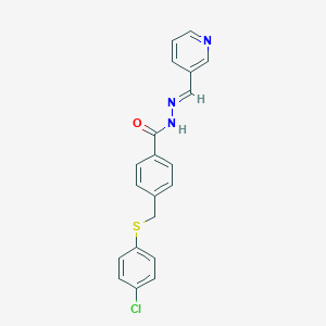 molecular formula C20H16ClN3OS B306645 4-{[(4-chlorophenyl)sulfanyl]methyl}-N'-(3-pyridinylmethylene)benzohydrazide 