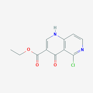 molecular formula C11H9ClN2O3 B3066599 5-Chloro-1,4-dihydro-4-oxo-1,6-naphthyridine-3-carboxylic acid ethyl ester CAS No. 83785-77-7