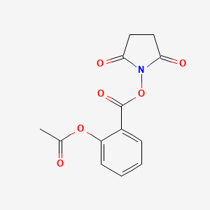 molecular formula C13H11NO6 B3066608 2,5-Pyrrolidinedione, 1-[[2-(acetyloxy)benzoyl]oxy]- CAS No. 84388-73-8