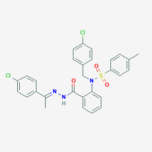 molecular formula C29H25Cl2N3O3S B306661 N-(4-chlorobenzyl)-N-[2-({2-[1-(4-chlorophenyl)ethylidene]hydrazino}carbonyl)phenyl]-4-methylbenzenesulfonamide 