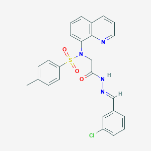 N-{2-[2-(3-chlorobenzylidene)hydrazino]-2-oxoethyl}-4-methyl-N-(8-quinolinyl)benzenesulfonamide