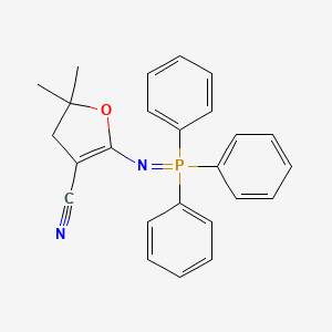 molecular formula C25H23N2OP B3066679 5,5-Dimethyl-2-(triphenylphosphoranylideneamino)-4,5-dihydrofuran-3-carbonitrile CAS No. 86300-02-9