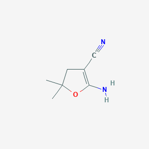 molecular formula C7H10N2O B3066687 2-Amino-5,5-dimethyl-4,5-dihydrofuran-3-carbonitrile CAS No. 86300-40-5