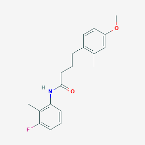 molecular formula C19H22FNO2 B306671 N-(3-fluoro-2-methylphenyl)-4-(4-methoxy-2-methylphenyl)butanamide 