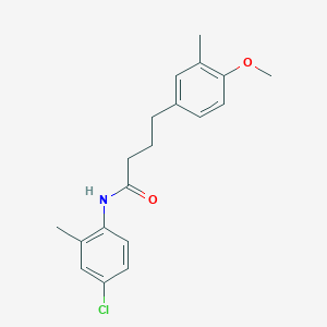 molecular formula C19H22ClNO2 B306673 N-(4-chloro-2-methylphenyl)-4-(4-methoxy-3-methylphenyl)butanamide 