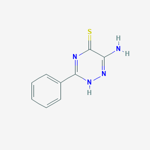 molecular formula C9H8N4S B3066791 6-Amino-3-phenyl-1,2,4-triazine-5(2H)-thione CAS No. 89730-60-9
