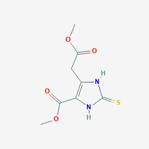 molecular formula C8H10N2O4S B3066879 2,3-Dihydro-5-(methoxycarbonyl)-2-thioxo-1H-imidazole-4-acetic acid methyl ester CAS No. 92203-78-6