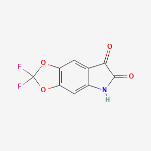 molecular formula C9H3F2NO4 B3067003 2,2-二氟-2H,5H,6H,7H-[1,3]二氧杂环[4,5-f]吲哚-6,7-二酮 CAS No. 1016683-99-0