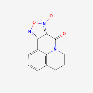 molecular formula C12H9N3O3 B3067039 8-oxo-5,6-dihydro-4H,8H-[1,2,5]oxadiazolo[3,4-c]pyrido[3,2,1-ij]quinolin-9-ium-9-olate CAS No. 141945-44-0