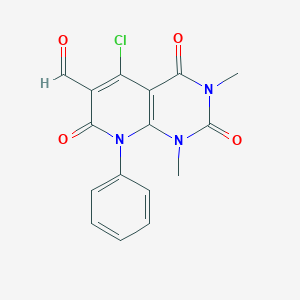 molecular formula C16H12ClN3O4 B3067060 5-Chloro-1,3-dimethyl-2,4,7-trioxo-8-phenylpyrido[2,3-d]pyrimidine-6-carbaldehyde CAS No. 177082-57-4