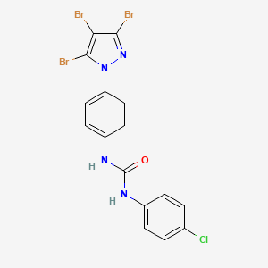 molecular formula C16H10Br3ClN4O B3067070 N-(4-chlorophenyl)-N'-[4-(3,4,5-tribromo-1H-pyrazol-1-yl)phenyl]urea CAS No. 219793-76-7