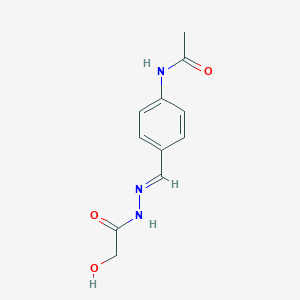 molecular formula C11H13N3O3 B306714 N-[4-(2-glycoloylcarbohydrazonoyl)phenyl]acetamide 