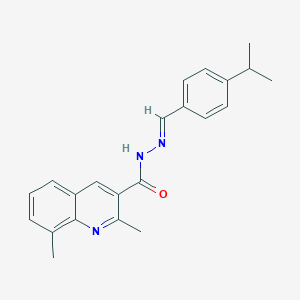 molecular formula C22H23N3O B306717 N'-(4-isopropylbenzylidene)-2,8-dimethyl-3-quinolinecarbohydrazide 