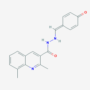 2,8-dimethyl-N'-[(4-oxocyclohexa-2,5-dien-1-ylidene)methyl]quinoline-3-carbohydrazide