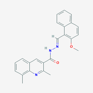 molecular formula C24H21N3O2 B306721 N'-[(2-methoxy-1-naphthyl)methylene]-2,8-dimethyl-3-quinolinecarbohydrazide 