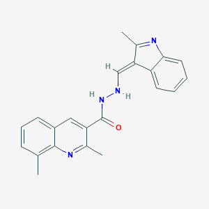 molecular formula C22H20N4O B306723 2,8-dimethyl-N'-[(E)-(2-methylindol-3-ylidene)methyl]quinoline-3-carbohydrazide 