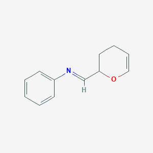 molecular formula C12H13NO B3067230 (E)-1-(3,4-Dihydro-2H-pyran-2-yl)-N-phenylmethanimine CAS No. 71096-80-5